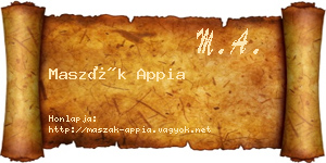 Maszák Appia névjegykártya